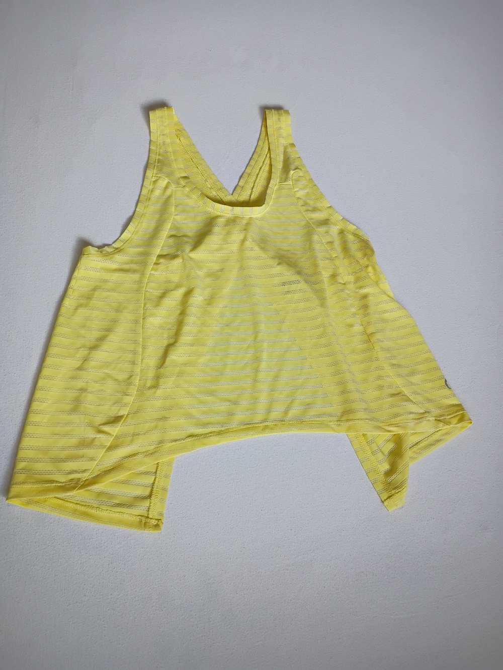 ZYIA Active Lemon Nimbus Split Back Tank Top Sz M Sheer/Mesh